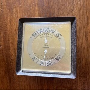 Vintage TAYLOR HUMIDIGUIDE Temperature Humidity Desktop Thermometer MCM  4”x4”